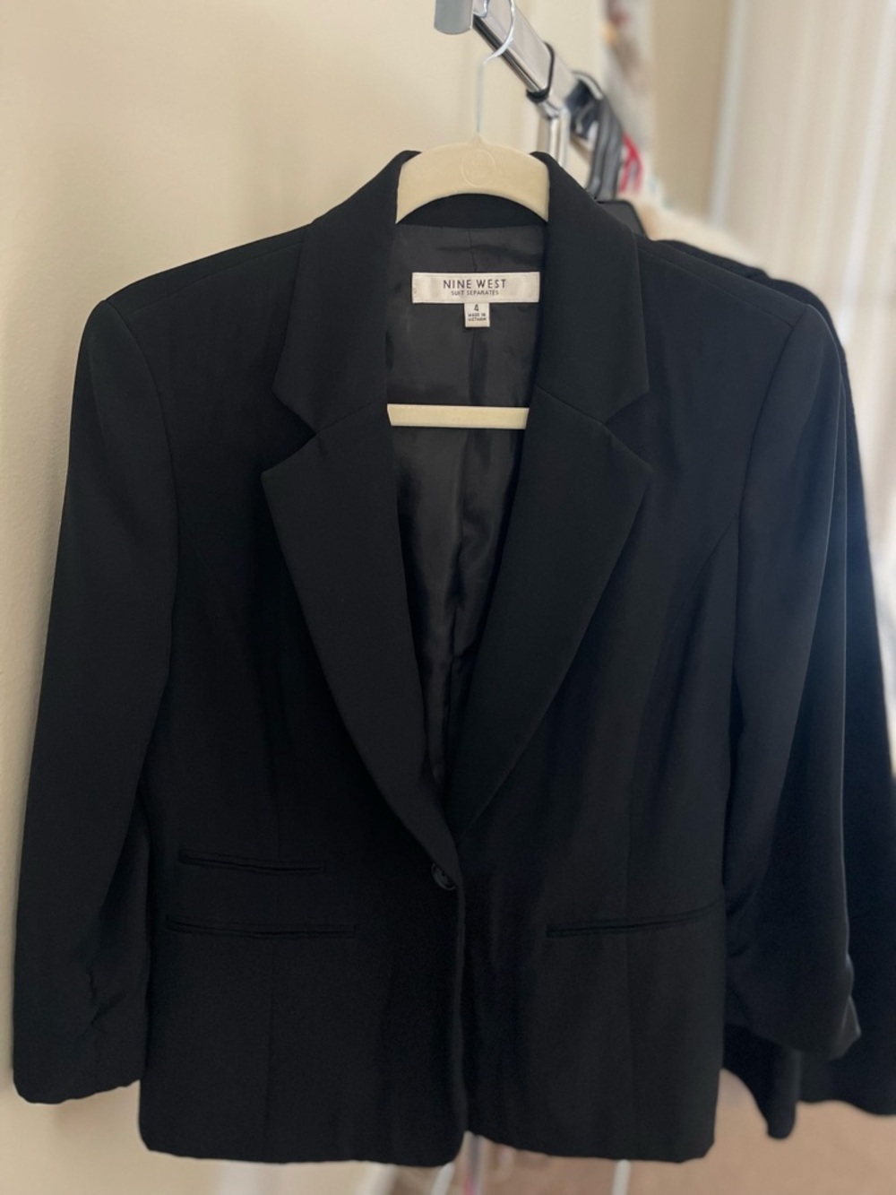 Nine West- Black Single-Button Suit Jacket